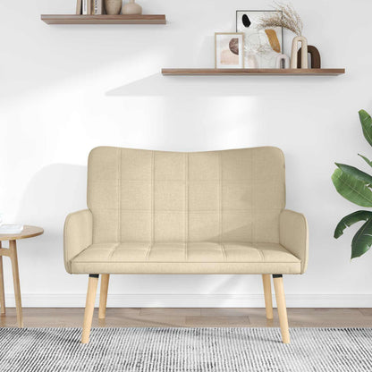 Divano a 2 Posti Crema 115 x 61 x 87 cm Tessuto