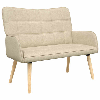 Divano a 2 Posti Crema 115 x 61 x 87 cm Tessuto
