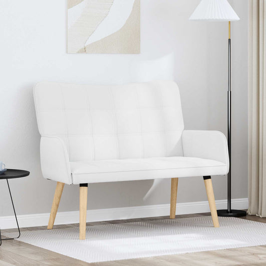 Sofa a Due Posti Bianco 115 x 61 x 87 cm Tessuto | homemem39