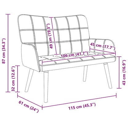 Sofa a Due Posti Bianco 115 x 61 x 87 cm Tessuto | homemem39