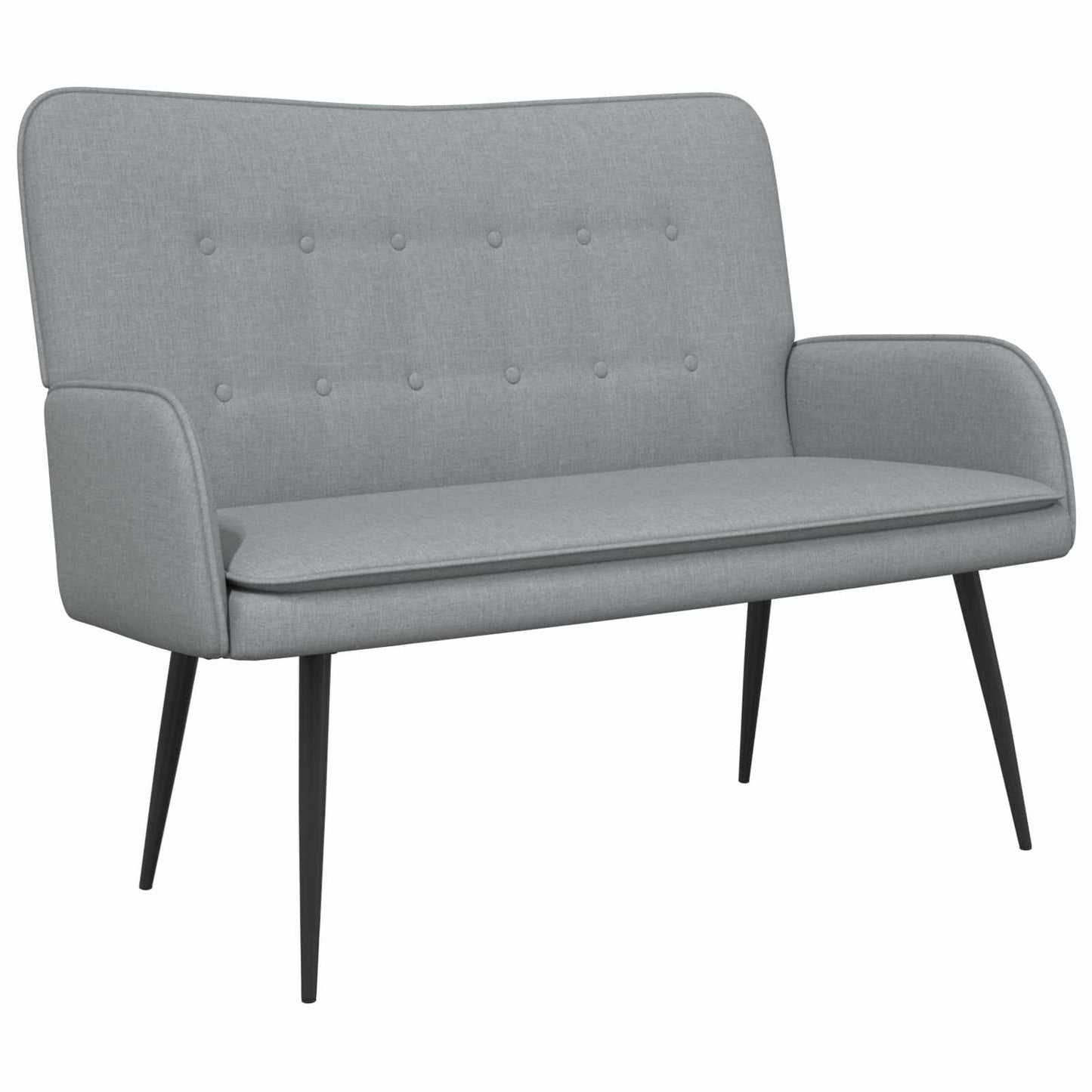 Divano a 2 Posti Grigio Chiaro 115 x 61 x 87 cm Tessuto