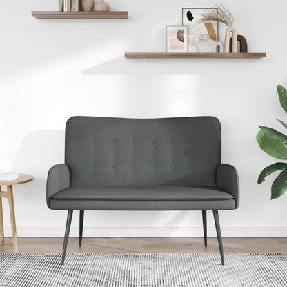 Divano a 2 Posti Grigio Scuro 115 x 61 x 87 cm Tessuto