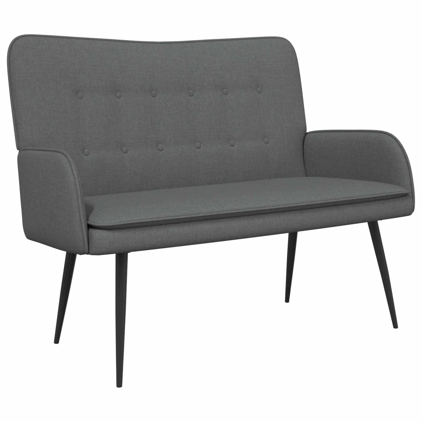 Divano a 2 Posti Grigio Scuro 115 x 61 x 87 cm Tessuto
