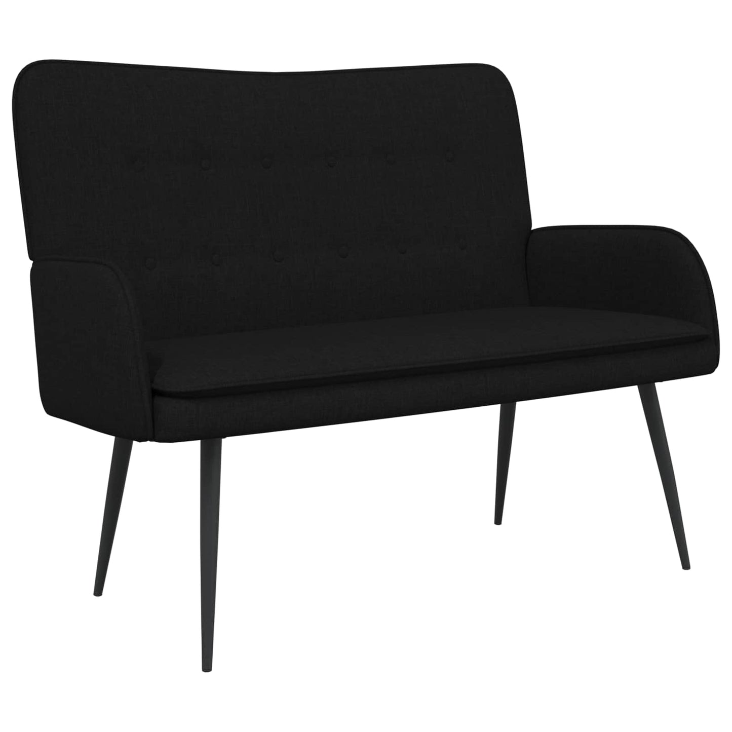 Divano a 2 Posti Nero 115 x 61 x 87 cm Tessuto | homemem39