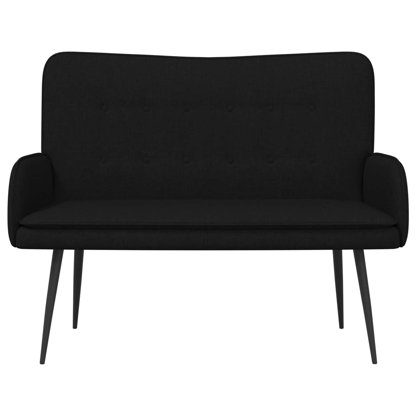 Divano a 2 Posti Nero 115 x 61 x 87 cm Tessuto | homemem39