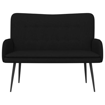 Divano a 2 Posti Nero 115 x 61 x 87 cm Tessuto | homemem39