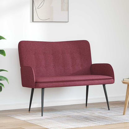Divano a 2 Posti Rosso vino 115 x 61 x 87 cm Tessuto | homemem39