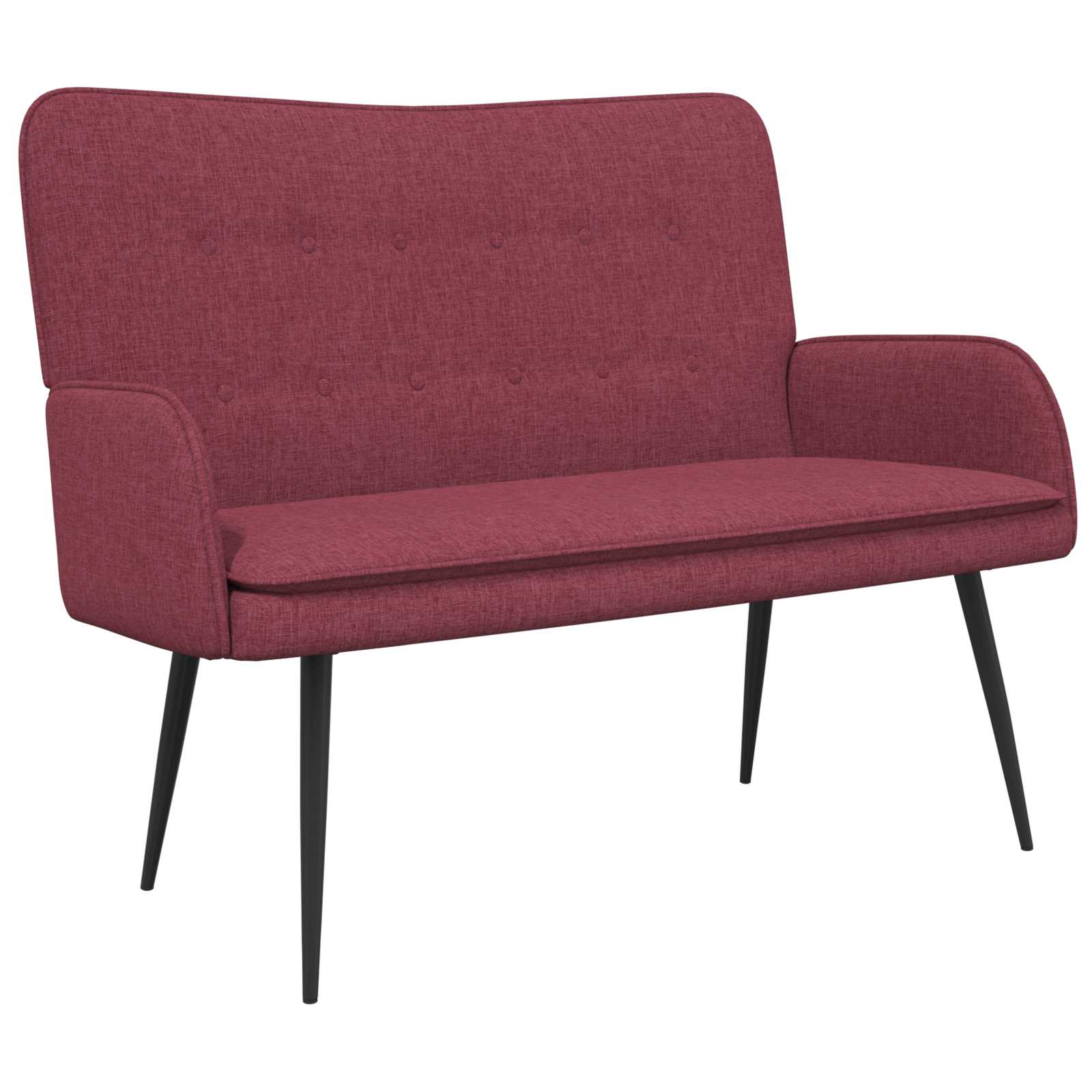 Divano a 2 Posti Rosso vino 115 x 61 x 87 cm Tessuto | homemem39