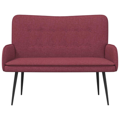 Divano a 2 Posti Rosso vino 115 x 61 x 87 cm Tessuto | homemem39
