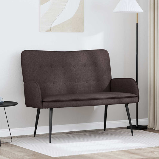 Divano a 2 Posti Marrone Scuro 115 x 61 x 87 cm Tessuto | homemem39