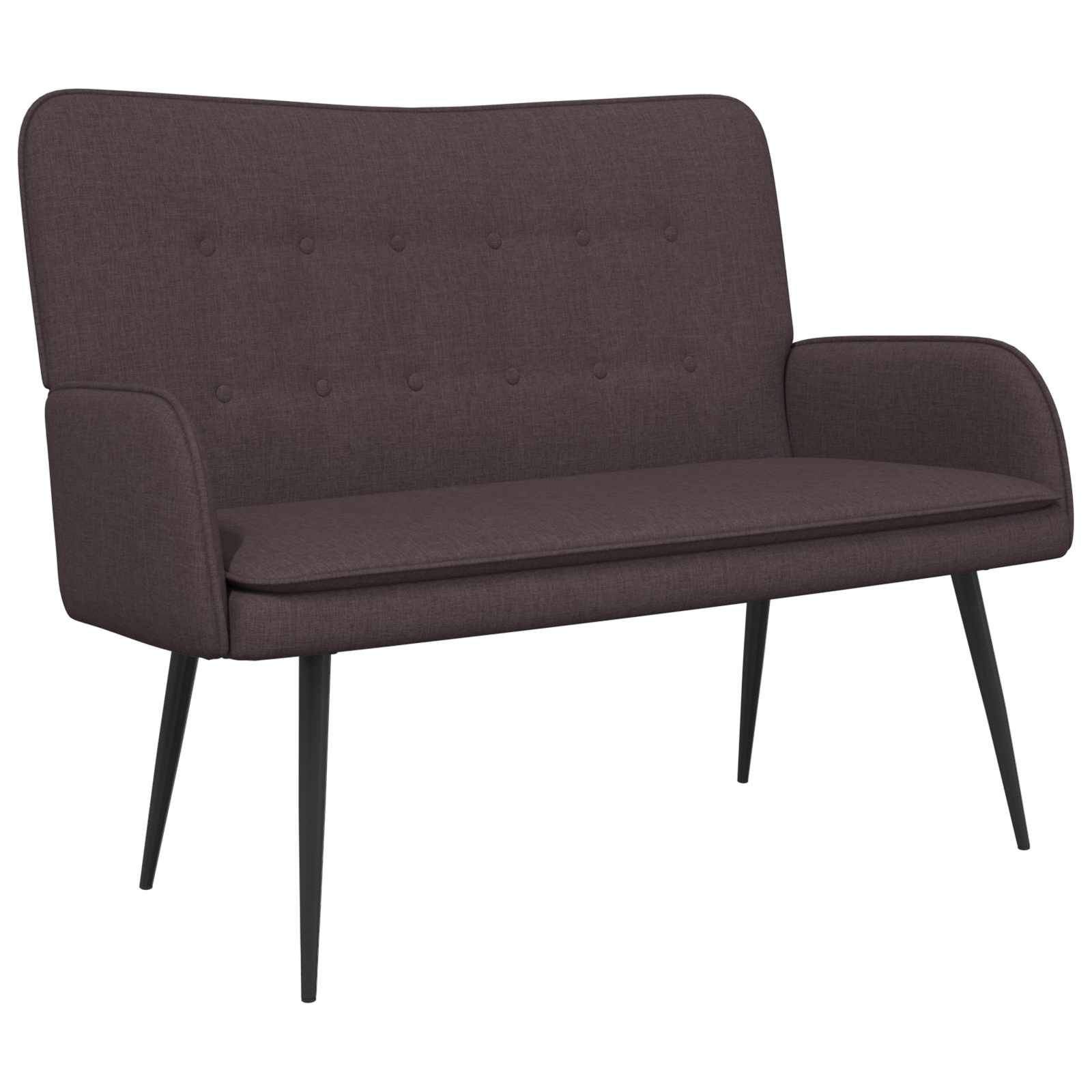 Divano a 2 Posti Marrone Scuro 115 x 61 x 87 cm Tessuto | homemem39