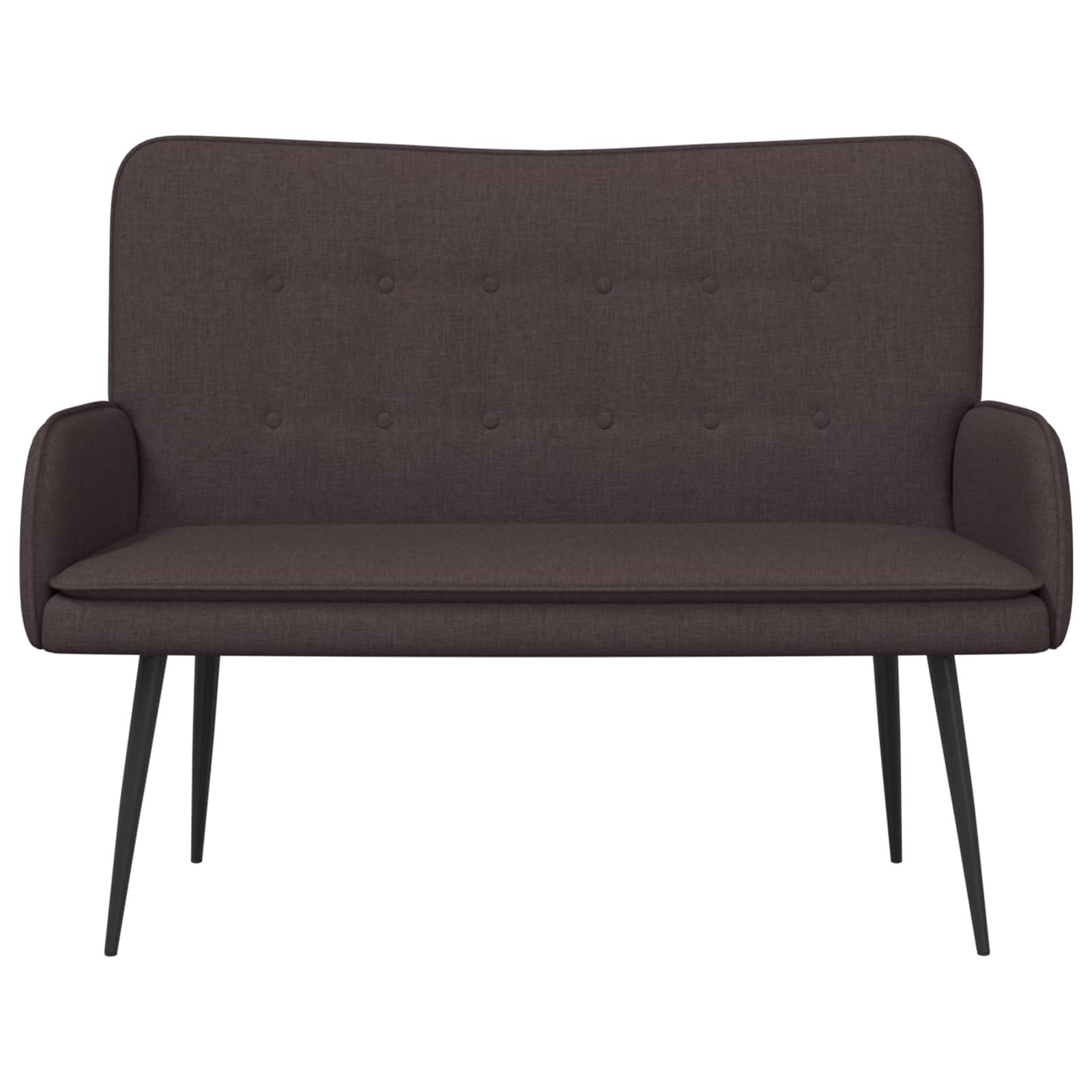 Divano a 2 Posti Marrone Scuro 115 x 61 x 87 cm Tessuto | homemem39