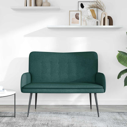 Divano a 2 Posti Verde Scuro 115 x 61 x 87 cm Tessuto