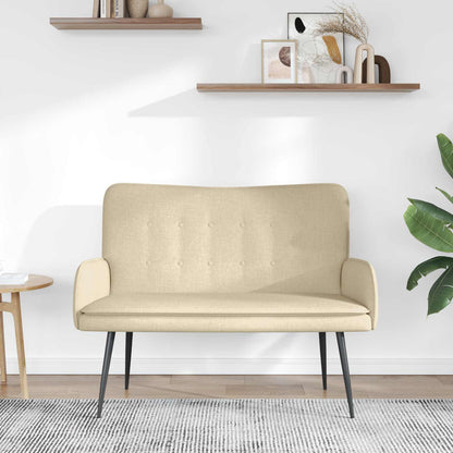 Divano a 2 Posti Crema 115 x 61 x 87 cm Tessuto