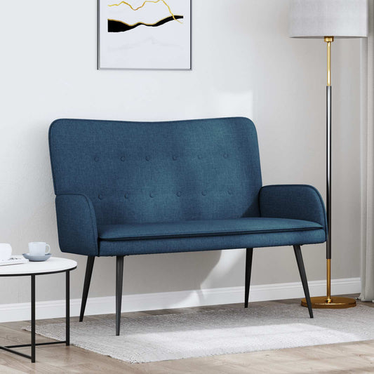Divano a 2 Posti Blu 115 x 61 x 87 cm Tessuto | homemem39