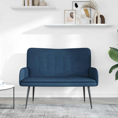 Divano a 2 Posti Blu 115 x 61 x 87 cm Tessuto | homemem39
