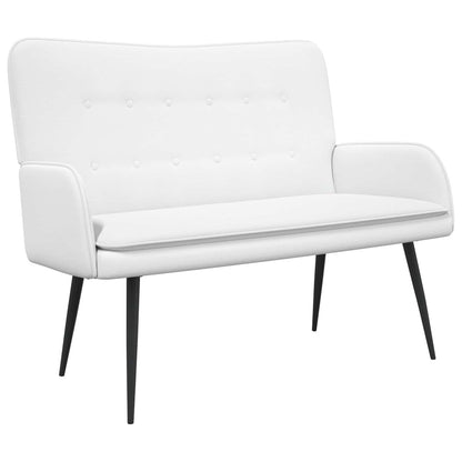 Divano a 2 Posti Bianco 115 x 61 x 87 cm Tessuto | homemem39