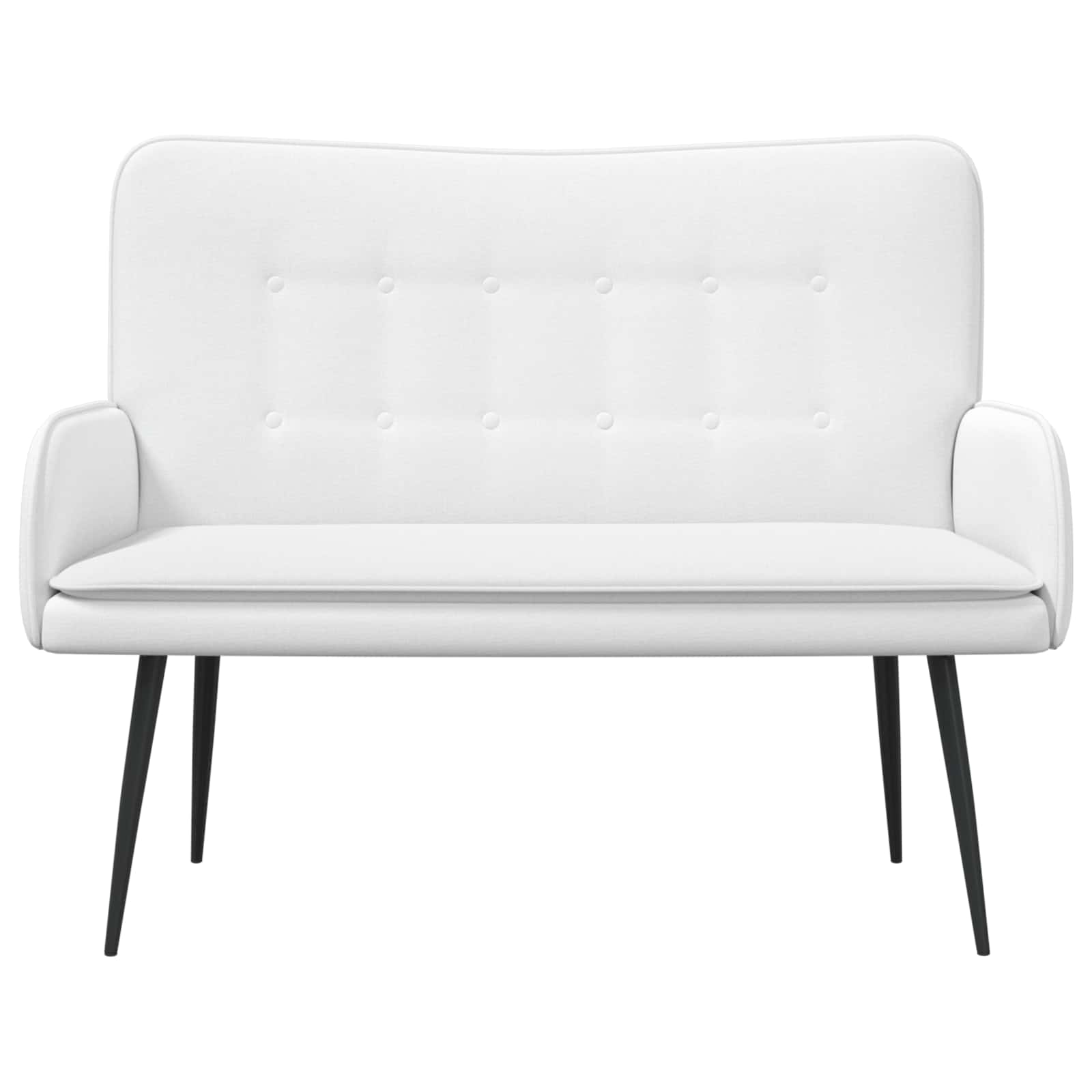Divano a 2 Posti Bianco 115 x 61 x 87 cm Tessuto | homemem39