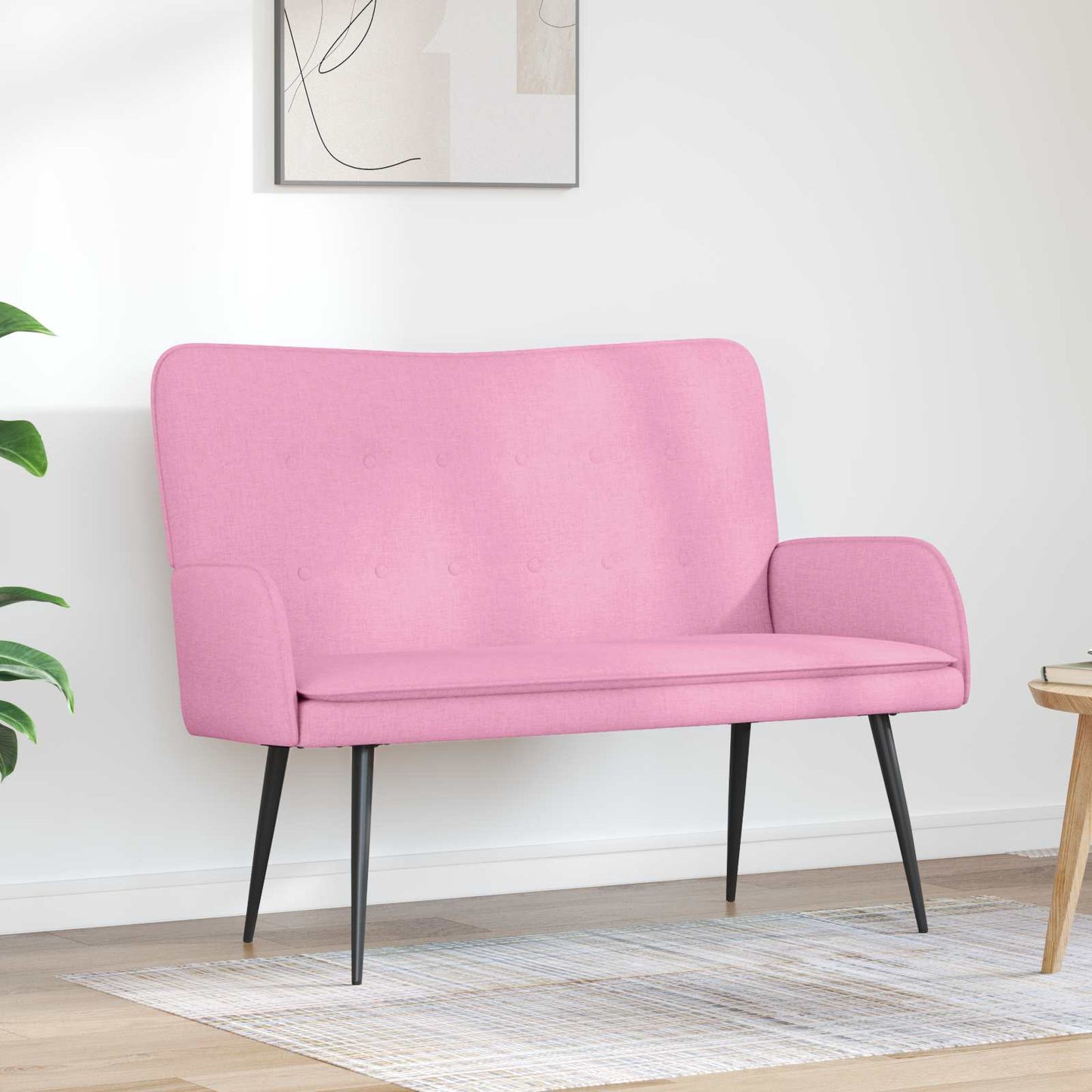Divano a 2 Posti Rosa 115 x 61 x 87 cm Tessuto