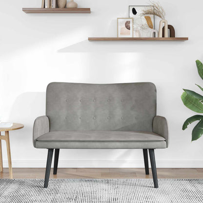 Divano a 2 Posti Grigio Chiaro 115 x 61 x 87 cm Velluto (V)