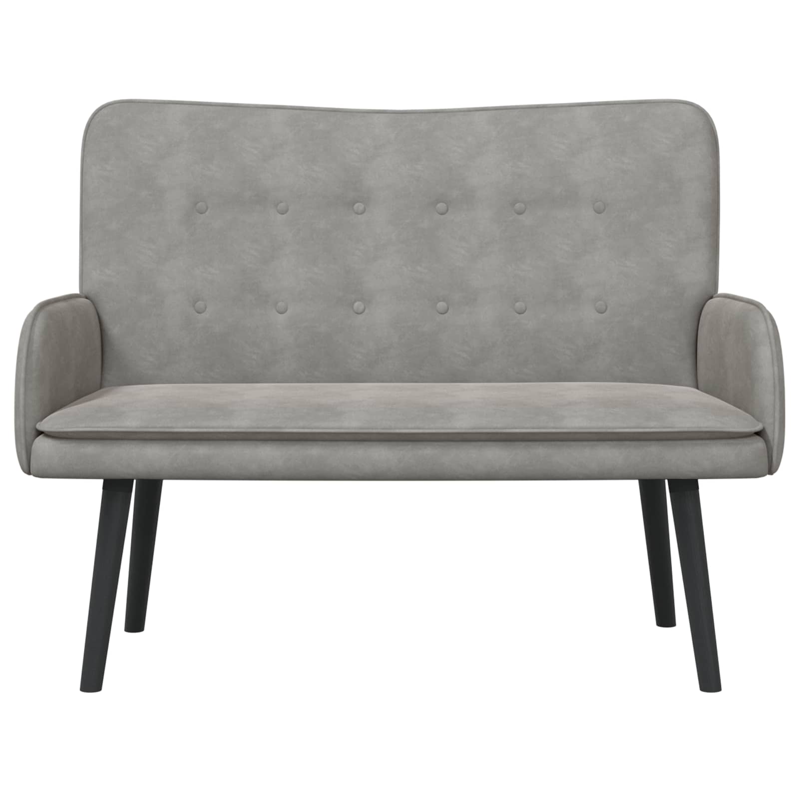 Sofa a Due Posti Grigio chiaro 115 x 61 x 87 cm Velluto | homemem39