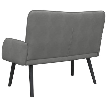 Divano a 2 Posti Grigio Scuro 115 x 61 x 87 cm Velluto (V)