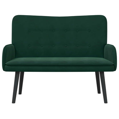 Sofa a Due Posti Verde Scuro 115 x 61 x 87 cm Velluto | homemem39