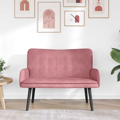 Sofa a Due Posti Rosa 115 x 61 x 87 cm Velluto | homemem39