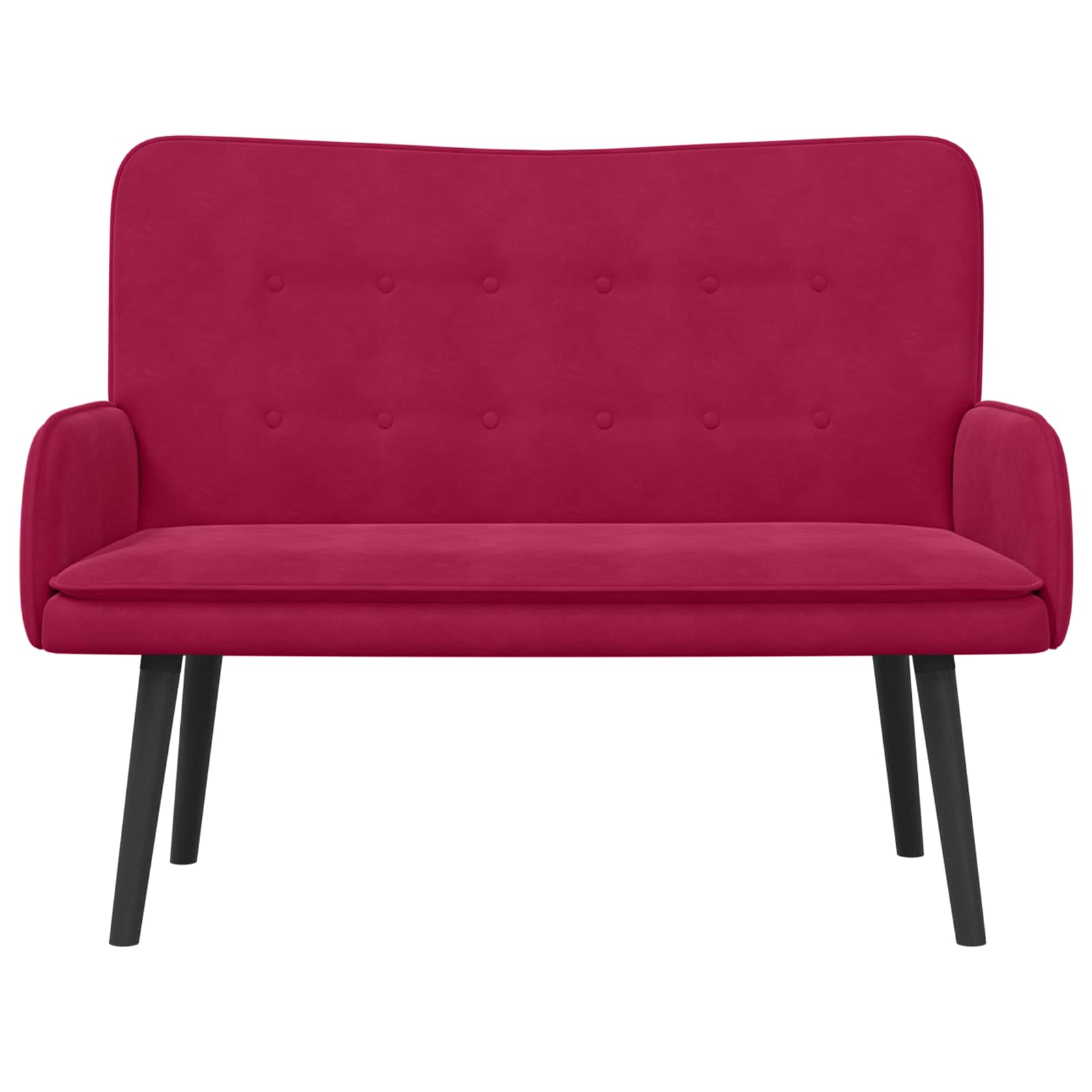 Sofa a Due Posti Rosso vino 115 x 61 x 87 cm Velluto | homemem39