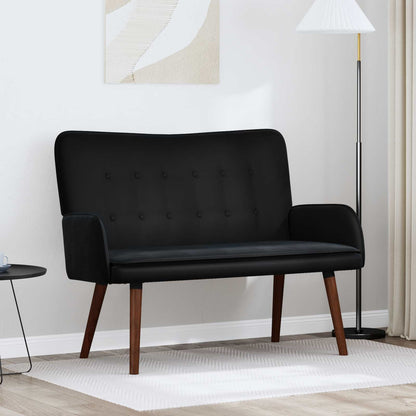 Divano a 2 Posti Nero 115 x 61 x 87 cm Velluto (V)