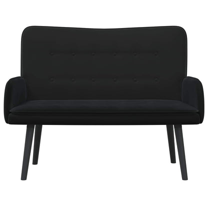 Sofa a Due Posti Nero 115 x 61 x 87 cm Velluto | homemem39