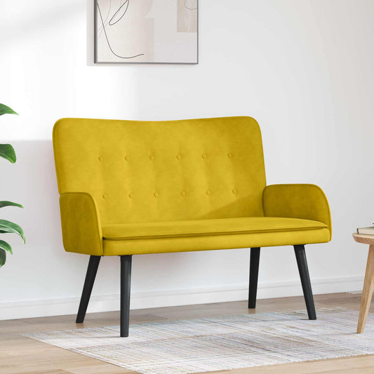 Divano a 2 Posti Giallo 115 x 61 x 87 cm Velluto (V)