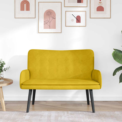 Sofa a Due Posti Giallo 115 x 61 x 87 cm Velluto | homemem39