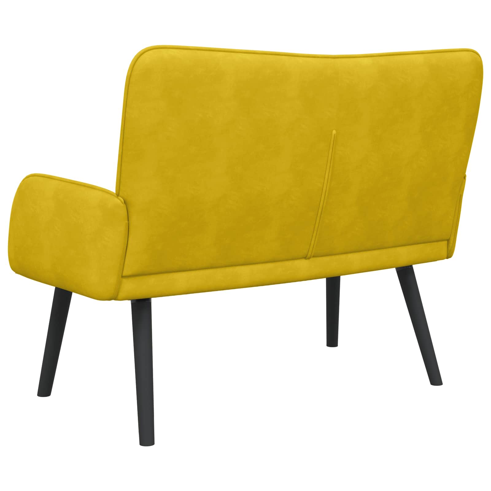 Sofa a Due Posti Giallo 115 x 61 x 87 cm Velluto | homemem39