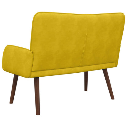 Divano a 2 Posti Giallo 115 x 61 x 87 cm Velluto (V)