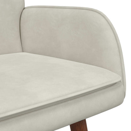 Divano a 2 Posti Crema 115 x 61 x 87 cm Velluto (V)