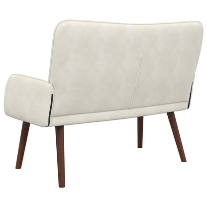Divano a 2 Posti Crema 115 x 61 x 87 cm Velluto (V)