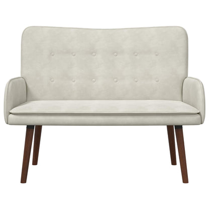 Divano a 2 Posti Crema 115 x 61 x 87 cm Velluto (V)