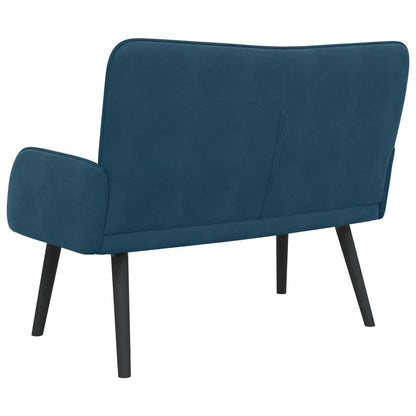 Sofa a Due Posti Blu 115 x 61 x 87 cm Velluto | homemem39