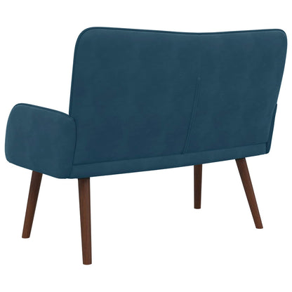 Divano a 2 Posti Blu 115 x 61 x 87 cm Velluto (V)