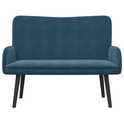 Sofa a Due Posti Blu 115 x 61 x 87 cm Velluto | homemem39