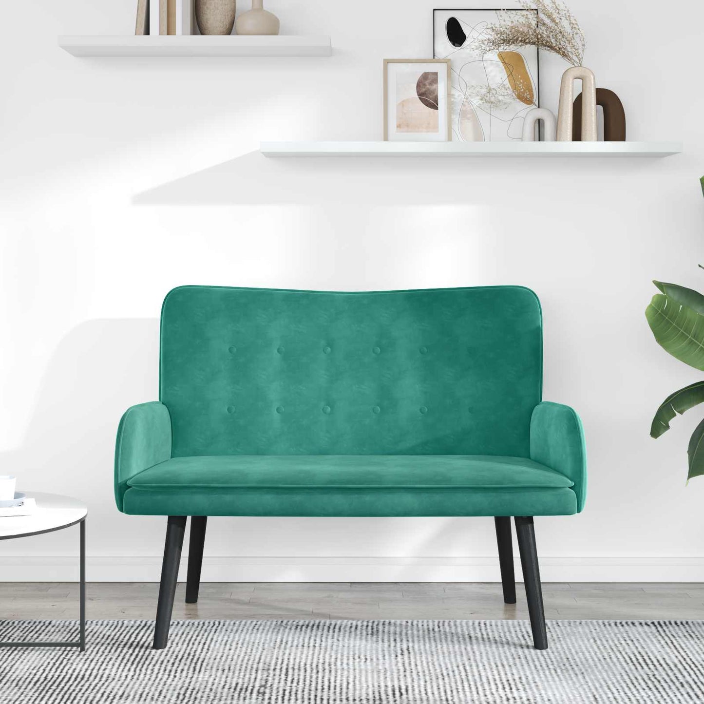 Sofa a Due Posti Turchese 115 x 61 x 87 cm Velluto | homemem39