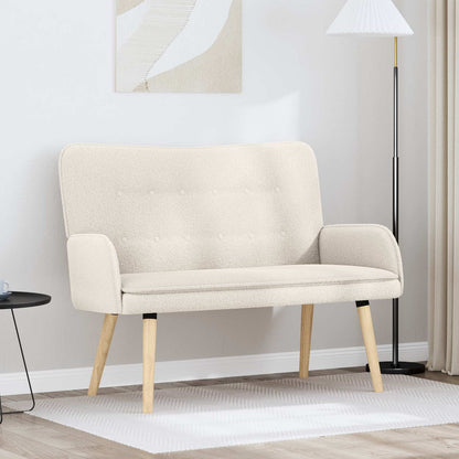 Divano a 2 Posti Crema 115 x 61 x 87 cm Bouclé | homemem39