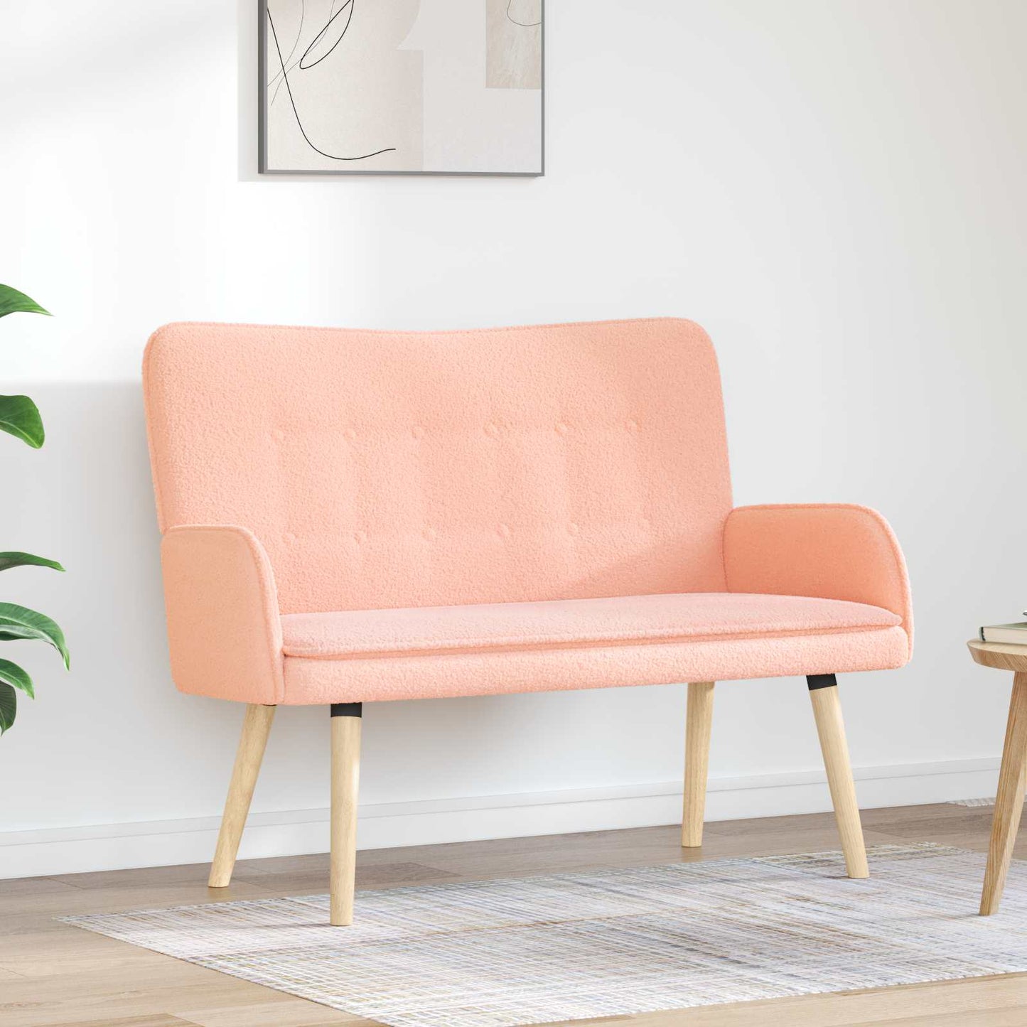 Divano a 2 Posti Rosa 115 x 61 x 87 cm Bouclé