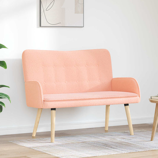 Divano a 2 Posti Rosa 115 x 61 x 87 cm Bouclé