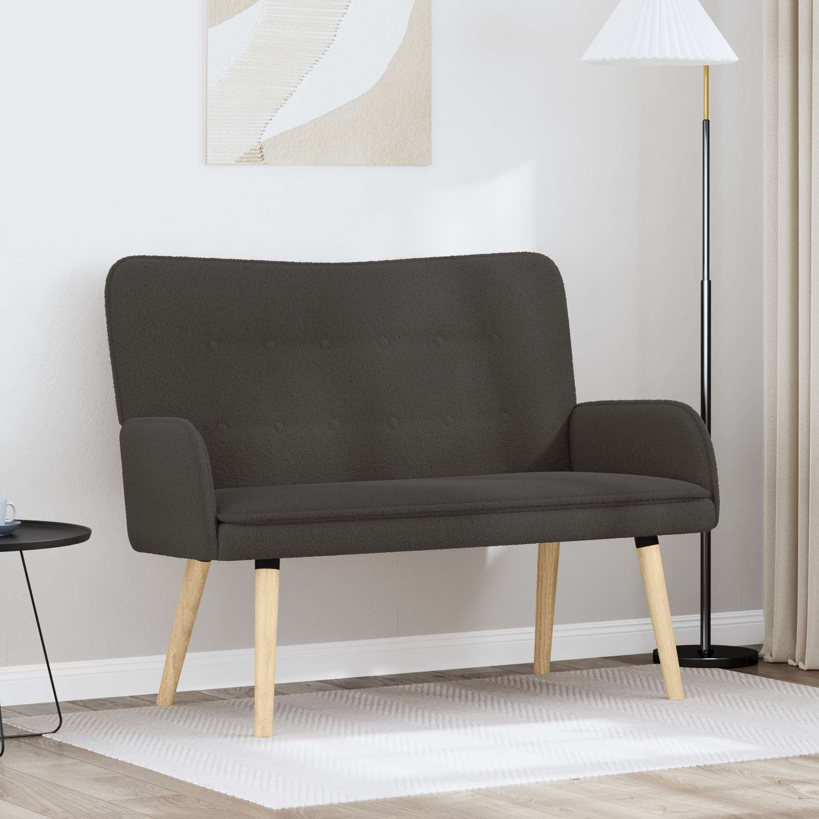 Divano a 2 Posti Grigio Scuro 115 x 61 x 87 cm Bouclé | homemem39