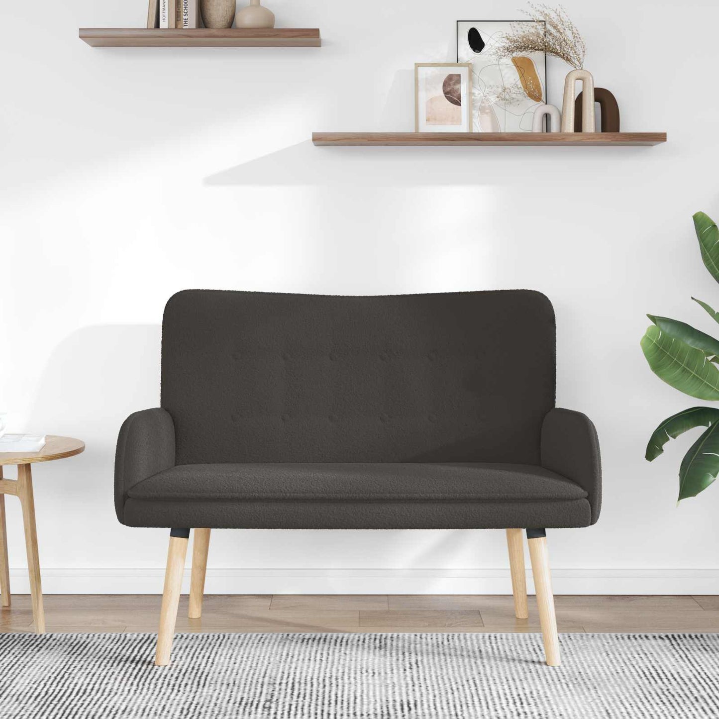 Divano a 2 Posti Grigio Scuro 115 x 61 x 87 cm Bouclé | homemem39