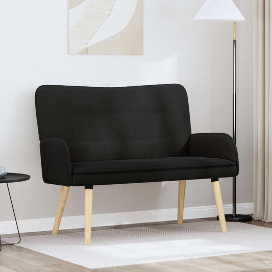 Divano a 2 Posti Nero 115 x 61 x 87 cm Bouclé