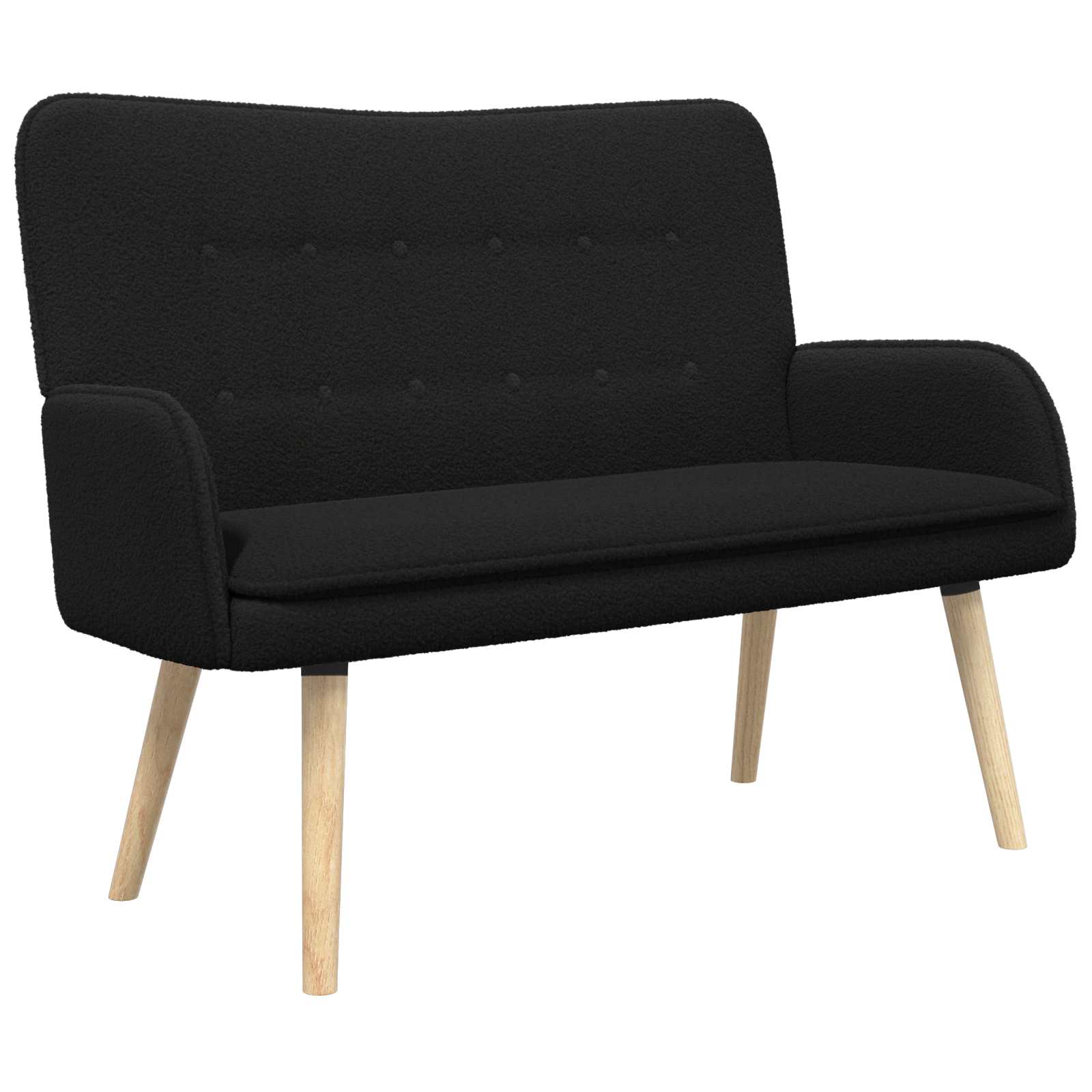 Divano a 2 Posti Nero 115 x 61 x 87 cm Bouclé | homemem39