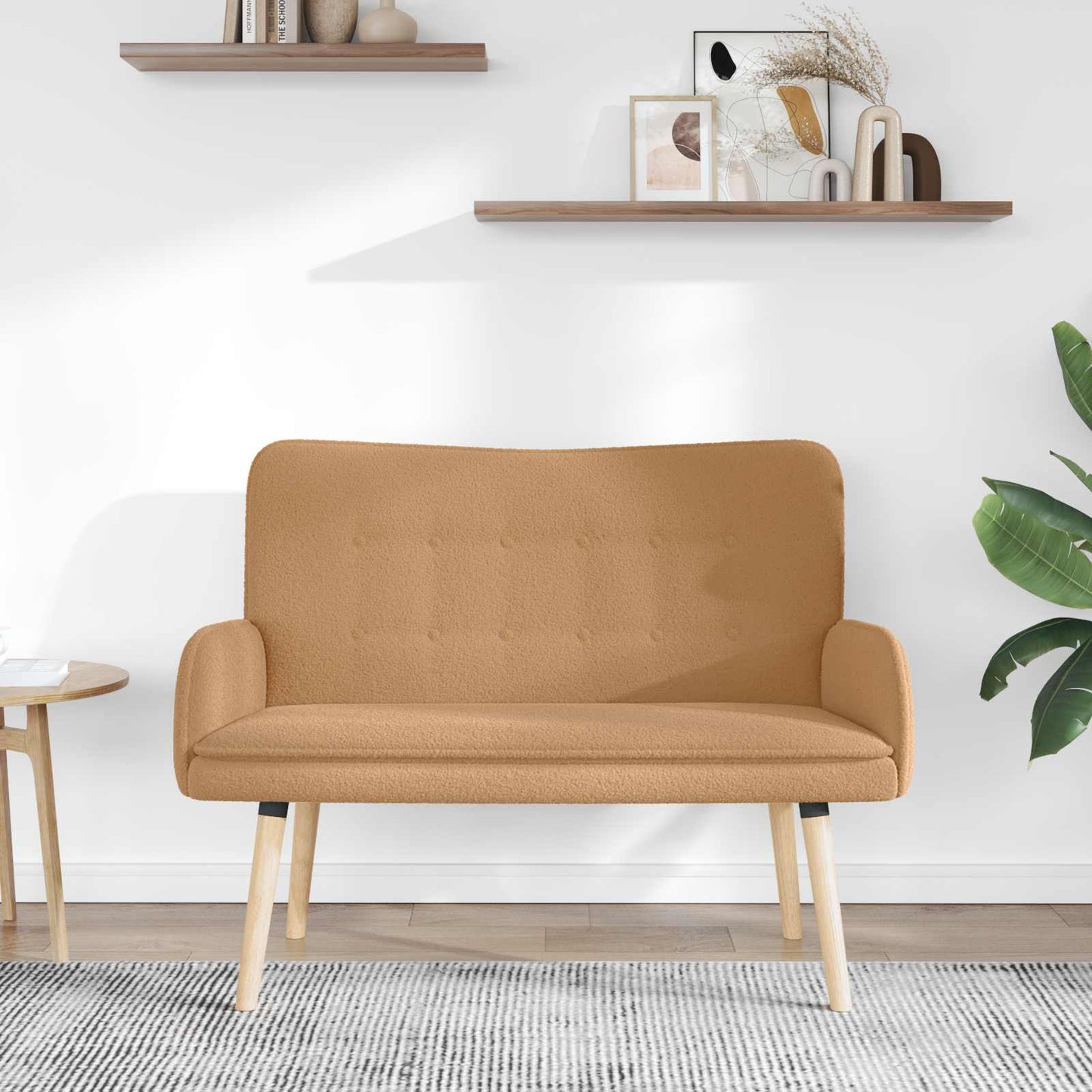 Divano a 2 Posti Beige 115 x 61 x 87 cm Bouclé | homemem39